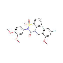 COc1ccc(N2C(=O)N(Cc3c(F)cc(F)cc3OC)c3ccccc3S2(=O)=O)cc1OC ZINC000148916597