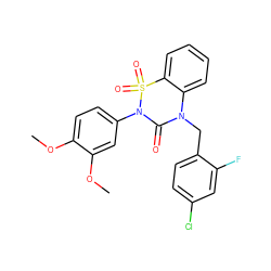 COc1ccc(N2C(=O)N(Cc3ccc(Cl)cc3F)c3ccccc3S2(=O)=O)cc1OC ZINC000211198816