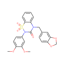 COc1ccc(N2C(=O)N(Cc3ccc4c(c3)OCO4)c3ccccc3S2(=O)=O)cc1OC ZINC000021658291