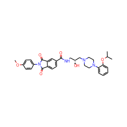 COc1ccc(N2C(=O)c3ccc(C(=O)NC[C@@H](O)CN4CCN(c5ccccc5OC(C)C)CC4)cc3C2=O)cc1 ZINC000026272286