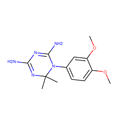 COc1ccc(N2C(N)=NC(N)=NC2(C)C)cc1OC ZINC000005261011