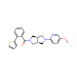 COc1ccc(N2C[C@H]3CN(C(=O)c4ccccc4-c4cccs4)C[C@H]3C2)nc1 ZINC000116825109