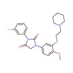 COc1ccc(N2CC(=O)N(c3cccc(F)c3)C2=O)cc1OCCN1CCCCC1 ZINC000028528309