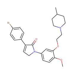 COc1ccc(N2CC=C(c3ccc(Br)cc3)C2=O)cc1OCCN1CCC(C)CC1 ZINC000003819080