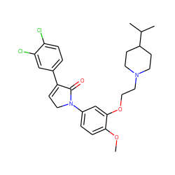 COc1ccc(N2CC=C(c3ccc(Cl)c(Cl)c3)C2=O)cc1OCCN1CCC(C(C)C)CC1 ZINC000040565935