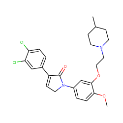 COc1ccc(N2CC=C(c3ccc(Cl)c(Cl)c3)C2=O)cc1OCCN1CCC(C)CC1 ZINC000040565325