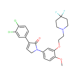 COc1ccc(N2CC=C(c3ccc(Cl)c(Cl)c3)C2=O)cc1OCCN1CCC(F)(F)CC1 ZINC000040565706