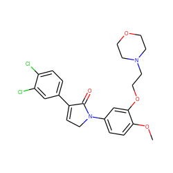 COc1ccc(N2CC=C(c3ccc(Cl)c(Cl)c3)C2=O)cc1OCCN1CCOCC1 ZINC000040566121