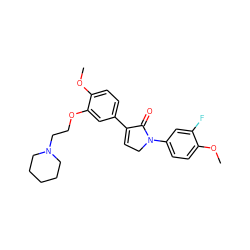 COc1ccc(N2CC=C(c3ccc(OC)c(OCCN4CCCCC4)c3)C2=O)cc1F ZINC000003987187