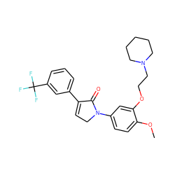 COc1ccc(N2CC=C(c3cccc(C(F)(F)F)c3)C2=O)cc1OCCN1CCCCC1 ZINC000040566965