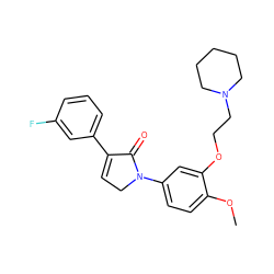 COc1ccc(N2CC=C(c3cccc(F)c3)C2=O)cc1OCCN1CCCCC1 ZINC000040567627