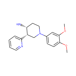 COc1ccc(N2CC[C@@H](N)[C@@H](c3ccccn3)C2)cc1OC ZINC000028821832