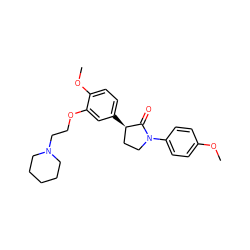 COc1ccc(N2CC[C@@H](c3ccc(OC)c(OCCN4CCCCC4)c3)C2=O)cc1 ZINC000003987181