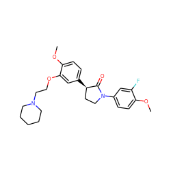 COc1ccc(N2CC[C@@H](c3ccc(OC)c(OCCN4CCCCC4)c3)C2=O)cc1F ZINC000003987185