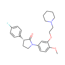 COc1ccc(N2CC[C@H](c3ccc(F)cc3)C2=O)cc1OCCN1CCCCC1 ZINC000040567213