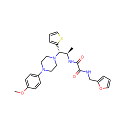 COc1ccc(N2CCN([C@H](c3cccs3)[C@@H](C)NC(=O)C(=O)NCc3ccco3)CC2)cc1 ZINC000020289393