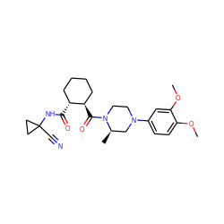 COc1ccc(N2CCN(C(=O)[C@@H]3CCCC[C@H]3C(=O)NC3(C#N)CC3)[C@H](C)C2)cc1OC ZINC000095553341