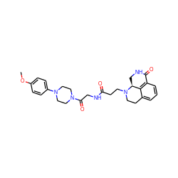 COc1ccc(N2CCN(C(=O)CNC(=O)CCN3CCc4cccc5c4[C@@H]3CNC5=O)CC2)cc1 ZINC000095583416
