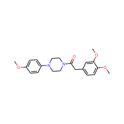 COc1ccc(N2CCN(C(=O)Cc3ccc(OC)c(OC)c3)CC2)cc1 ZINC000000803207