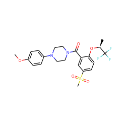 COc1ccc(N2CCN(C(=O)c3cc(S(C)(=O)=O)ccc3O[C@@H](C)C(F)(F)F)CC2)cc1 ZINC000053297012