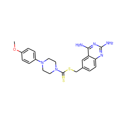 COc1ccc(N2CCN(C(=S)SCc3ccc4nc(N)nc(N)c4c3)CC2)cc1 ZINC000096270828
