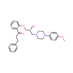 COc1ccc(N2CCN(C[C@@H](O)COc3ccccc3C(=O)CCc3ccccc3)CC2)cc1 ZINC000013529330