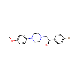 COc1ccc(N2CCN(C[C@H](O)c3ccc(Br)cc3)CC2)cc1 ZINC000103464872