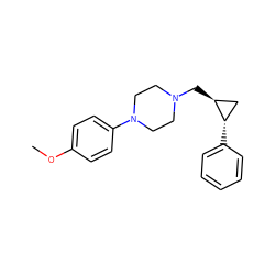 COc1ccc(N2CCN(C[C@H]3C[C@@H]3c3ccccc3)CC2)cc1 ZINC000013814428