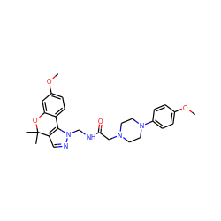 COc1ccc(N2CCN(CC(=O)NCn3ncc4c3-c3ccc(OC)cc3OC4(C)C)CC2)cc1 ZINC001772643739