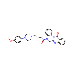 COc1ccc(N2CCN(CCCC(=O)NCc3nc4ccccc4c(=O)n3-c3ccccc3)CC2)cc1 ZINC000029123306