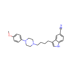 COc1ccc(N2CCN(CCCCc3c[nH]c4ccc(C#N)cc34)CC2)cc1 ZINC000013582501