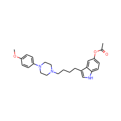 COc1ccc(N2CCN(CCCCc3c[nH]c4ccc(OC(C)=O)cc34)CC2)cc1 ZINC000013582425