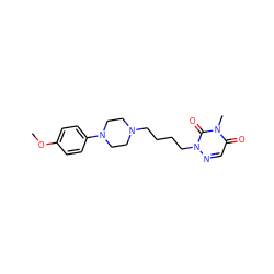 COc1ccc(N2CCN(CCCCn3ncc(=O)n(C)c3=O)CC2)cc1 ZINC000299825768