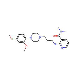 COc1ccc(N2CCN(CCCNc3ncccc3C(=O)N(C)C)CC2)c(OC)c1 ZINC000013764565