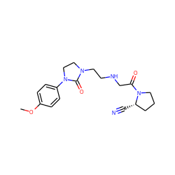 COc1ccc(N2CCN(CCNCC(=O)N3CCC[C@@H]3C#N)C2=O)cc1 ZINC000043063243