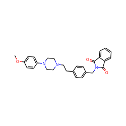 COc1ccc(N2CCN(CCc3ccc(CN4C(=O)c5ccccc5C4=O)cc3)CC2)cc1 ZINC000213925021