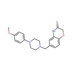 COc1ccc(N2CCN(Cc3ccc4c(c3)NC(=O)CO4)CC2)cc1 ZINC000000578178