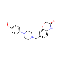COc1ccc(N2CCN(Cc3ccc4c(c3)OCC(=O)N4)CC2)cc1 ZINC000053224609