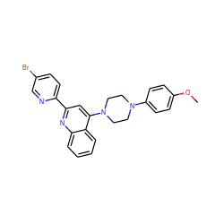 COc1ccc(N2CCN(c3cc(-c4ccc(Br)cn4)nc4ccccc34)CC2)cc1 ZINC000096269564