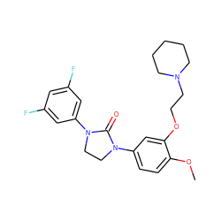 COc1ccc(N2CCN(c3cc(F)cc(F)c3)C2=O)cc1OCCN1CCCCC1 ZINC000028528619
