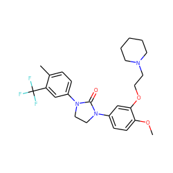 COc1ccc(N2CCN(c3ccc(C)c(C(F)(F)F)c3)C2=O)cc1OCCN1CCCCC1 ZINC000028528083