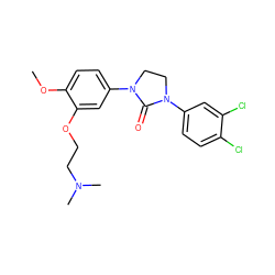 COc1ccc(N2CCN(c3ccc(Cl)c(Cl)c3)C2=O)cc1OCCN(C)C ZINC000028528810