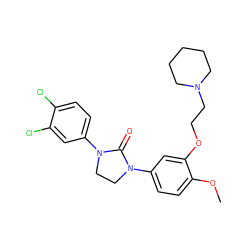 COc1ccc(N2CCN(c3ccc(Cl)c(Cl)c3)C2=O)cc1OCCN1CCCCC1 ZINC000028528168