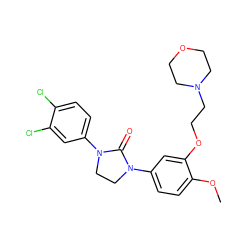 COc1ccc(N2CCN(c3ccc(Cl)c(Cl)c3)C2=O)cc1OCCN1CCOCC1 ZINC000028527274