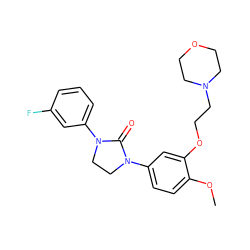COc1ccc(N2CCN(c3cccc(F)c3)C2=O)cc1OCCN1CCOCC1 ZINC000028528454