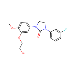 COc1ccc(N2CCN(c3cccc(F)c3)C2=O)cc1OCCO ZINC000028527272