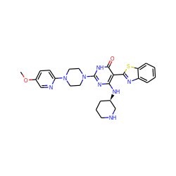 COc1ccc(N2CCN(c3nc(N[C@@H]4CCCNC4)c(-c4nc5ccccc5s4)c(=O)[nH]3)CC2)nc1 ZINC001772619760