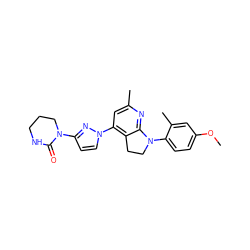 COc1ccc(N2CCc3c(-n4ccc(N5CCCNC5=O)n4)cc(C)nc32)c(C)c1 ZINC000040847085