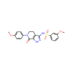 COc1ccc(N2CCc3c(NS(=O)(=O)c4cccc(OC)c4)n[nH]c3C2=O)cc1 ZINC000096916159