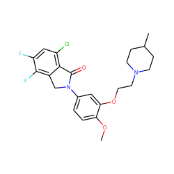 COc1ccc(N2Cc3c(F)c(F)cc(Cl)c3C2=O)cc1OCCN1CCC(C)CC1 ZINC000028819781